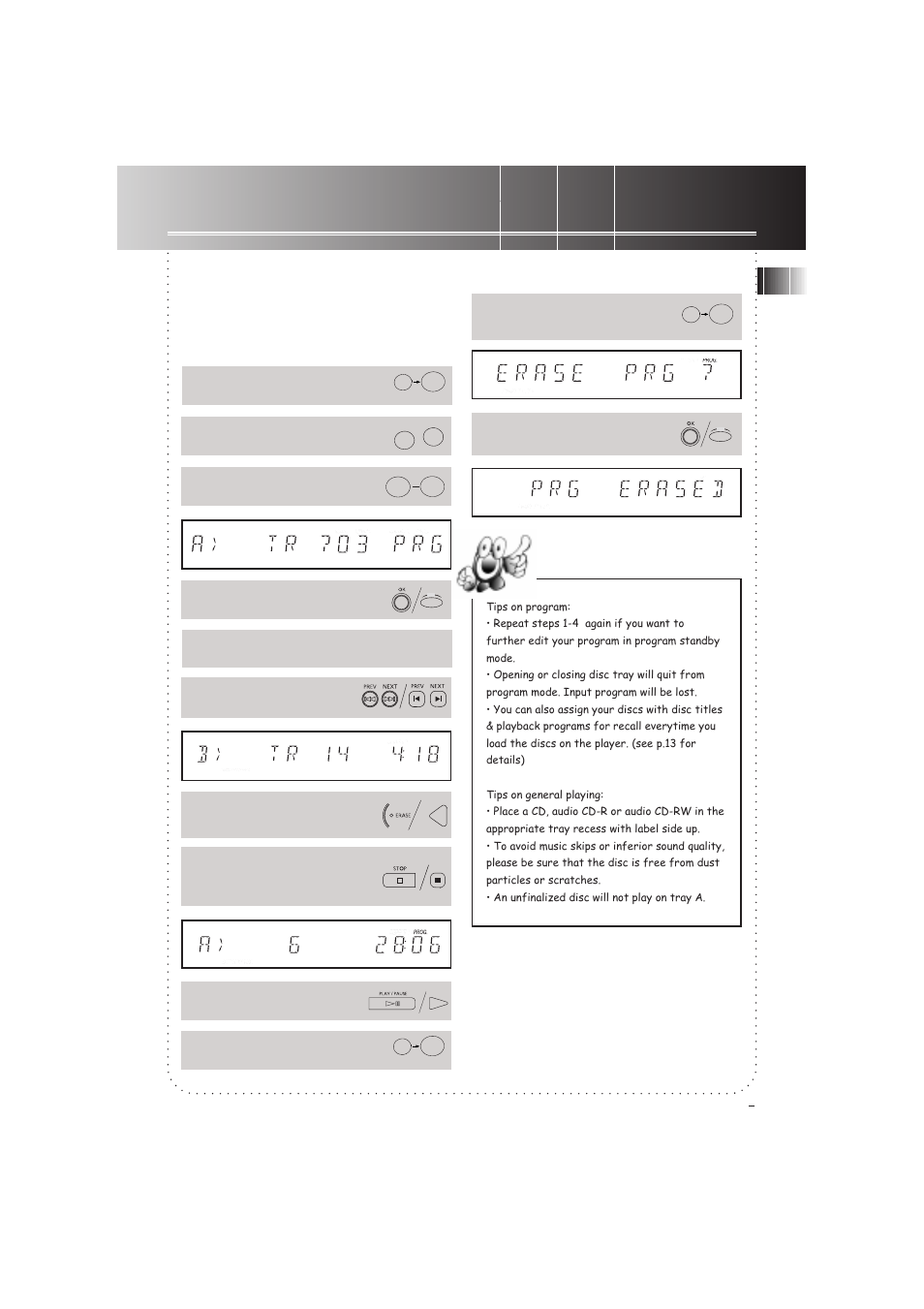 Playing, Clearing program, Program | RCA 3-8120 User Manual | Page 10 / 19