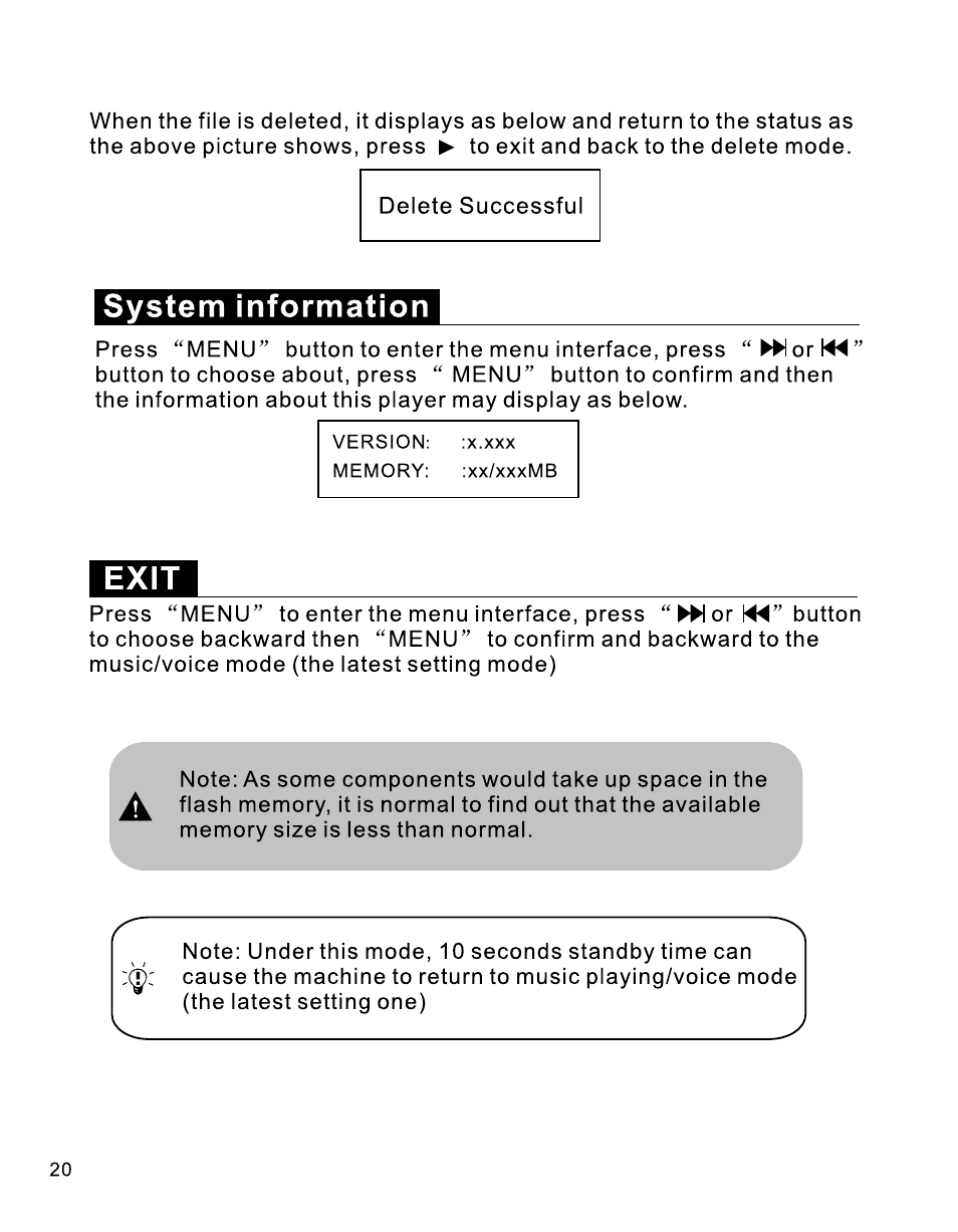 System information | RCA B100512 User Manual | Page 21 / 33