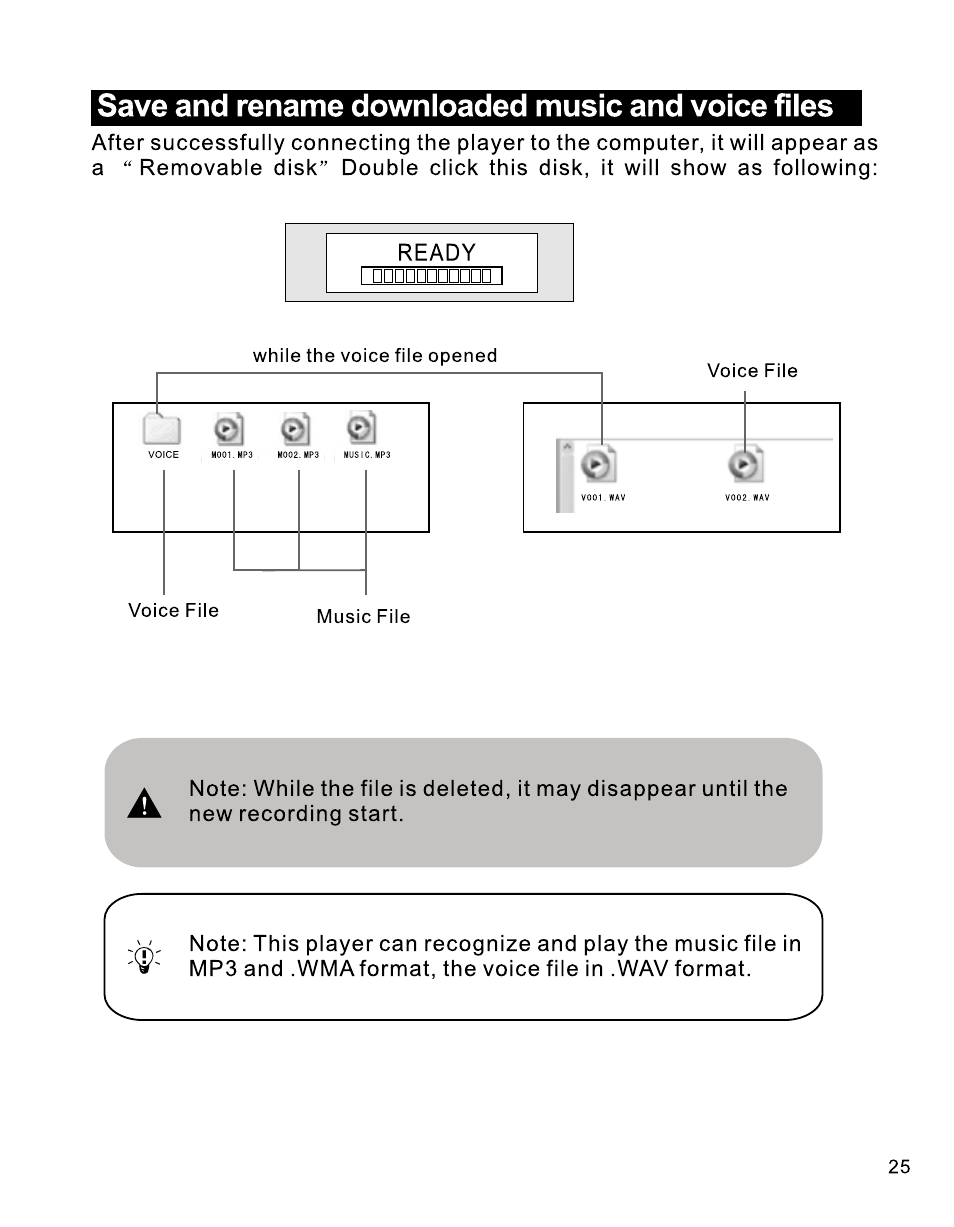 Save and rename downloaded music and voice files, I □□□□□□□□nnn, U ei ei ei | RCA B100512 User Manual | Page 26 / 33