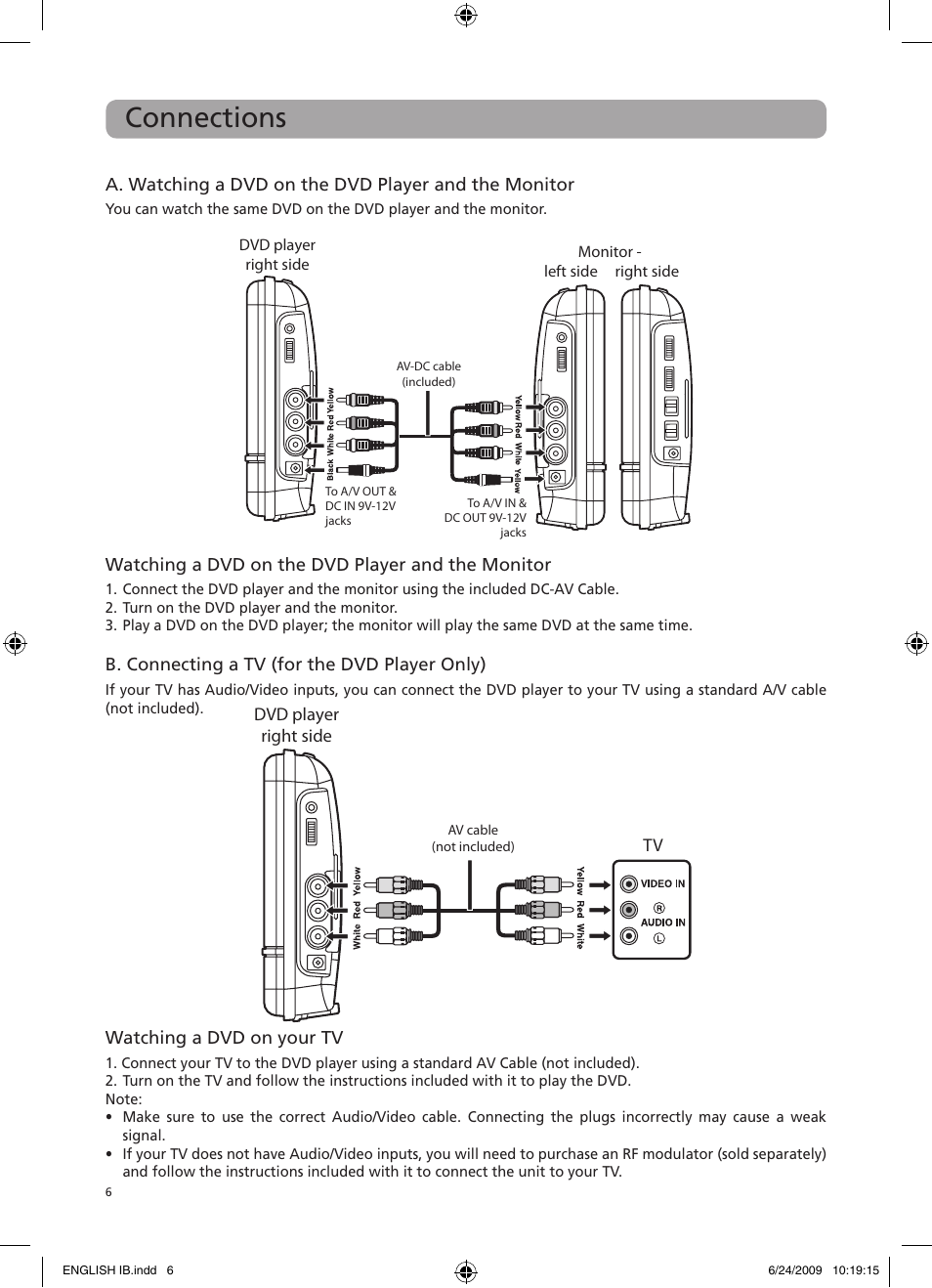 Connections | RCA DRC69705 User Manual | Page 10 / 28