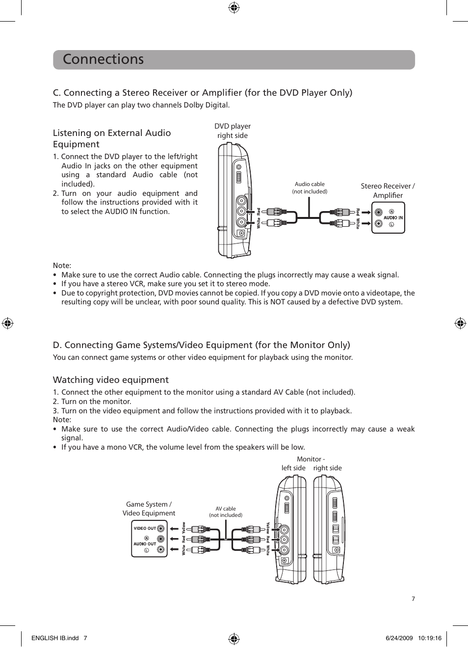 Connections | RCA DRC69705 User Manual | Page 11 / 28