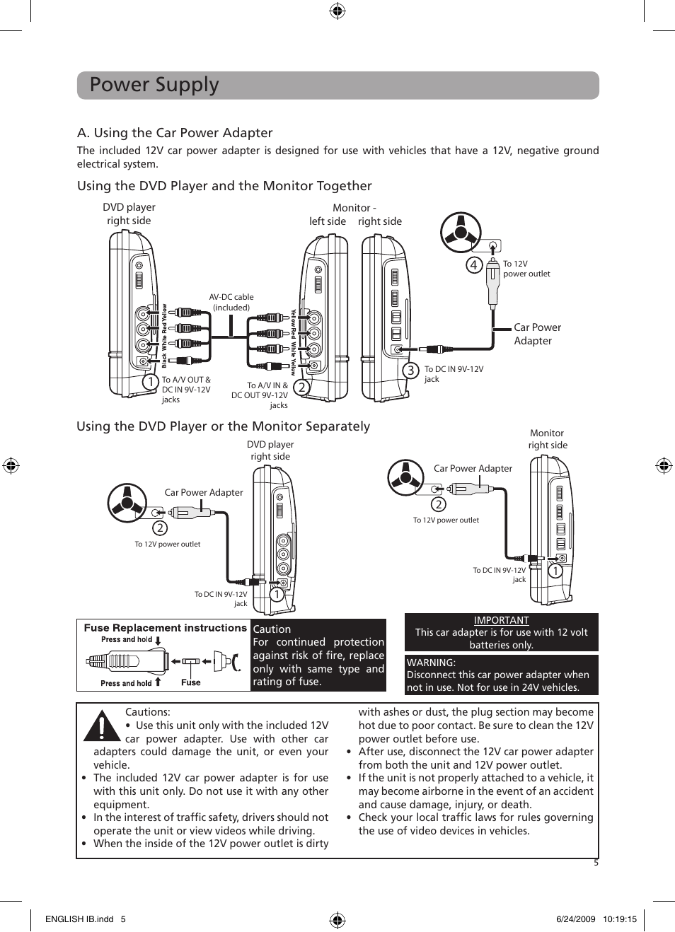 Power supply | RCA DRC69705 User Manual | Page 9 / 28