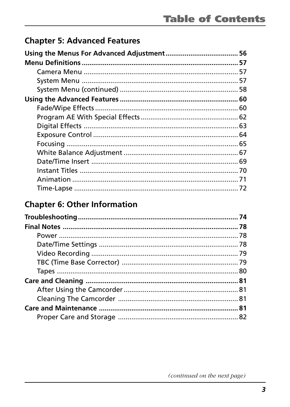 RCA CC6364/CC6374 User Manual | Page 5 / 104