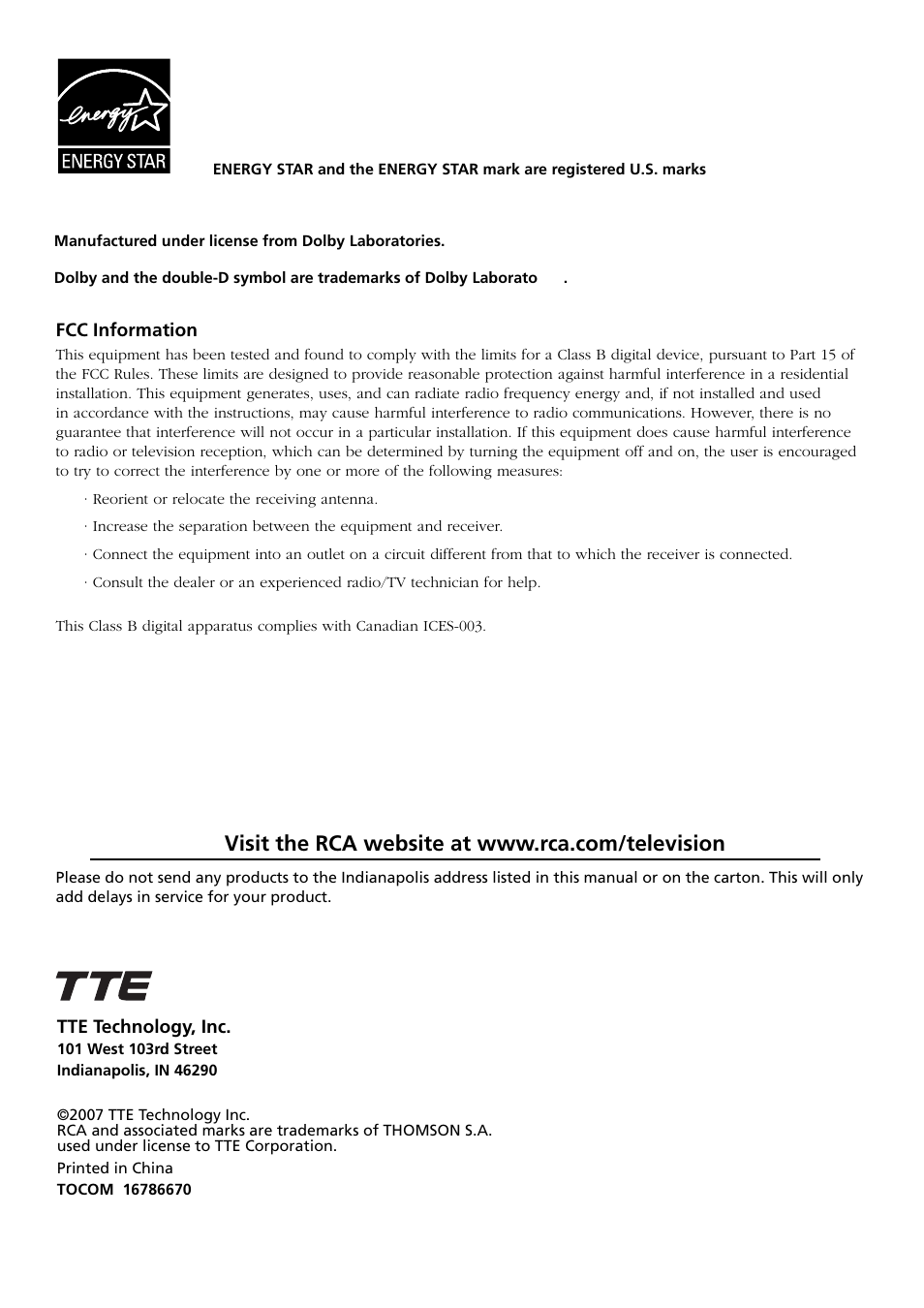 RCA L42FHD28 User Manual | Page 48 / 48