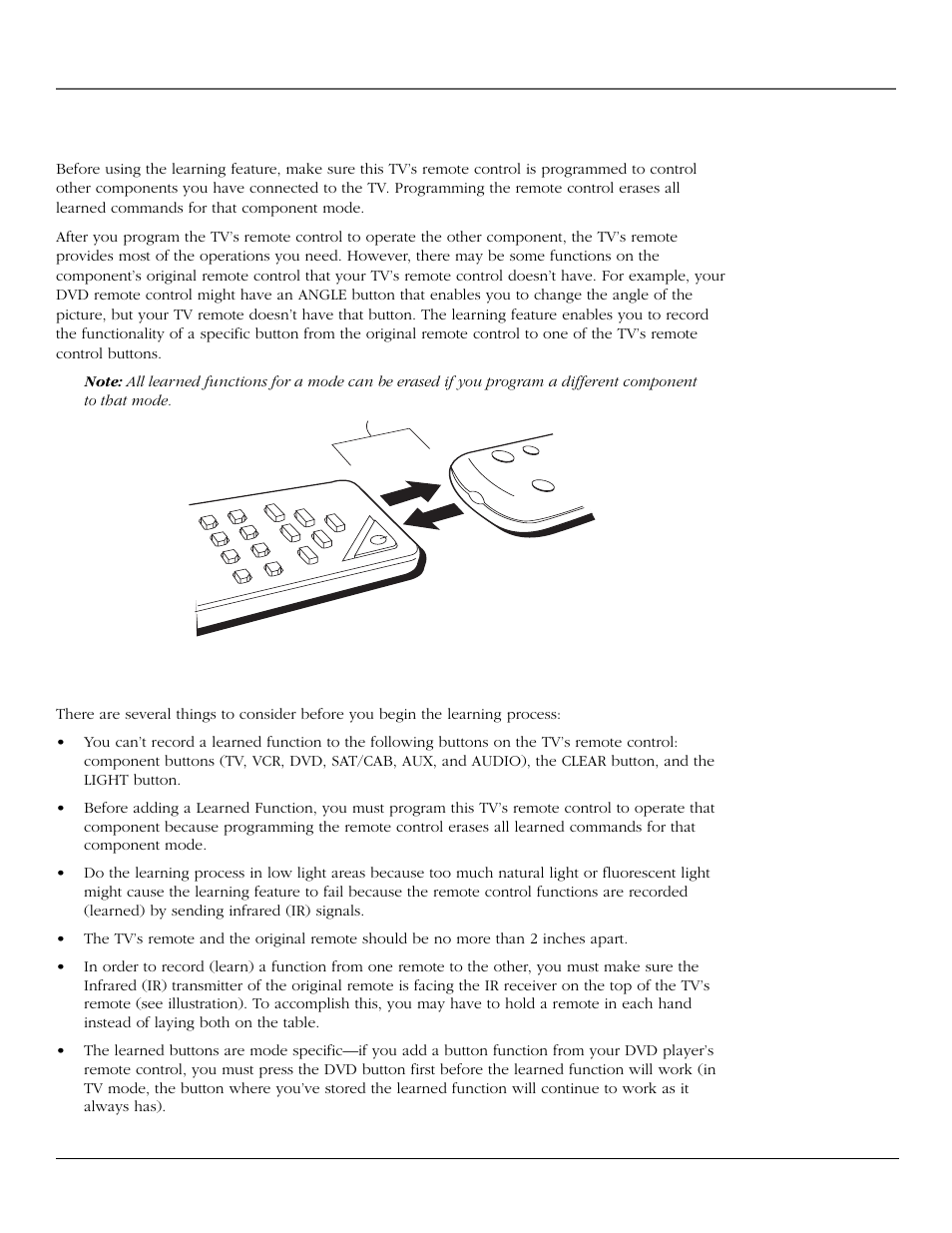 Using the remote control the learning feature, Adding a learned function | RCA scenium User Manual | Page 32 / 96