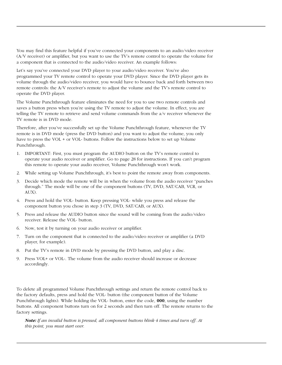 Deleting all volume punchthrough commands | RCA scenium User Manual | Page 34 / 96