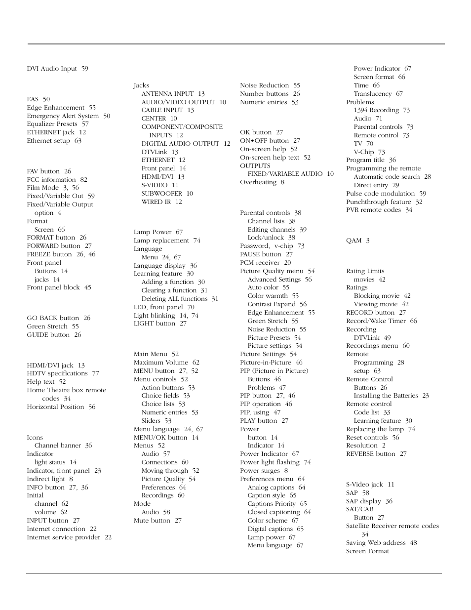 Index | RCA scenium User Manual | Page 86 / 96