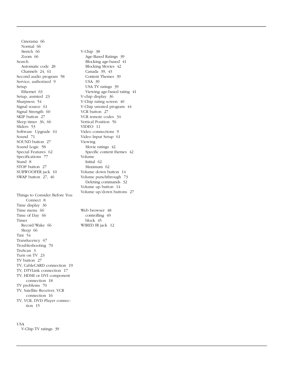 Index | RCA scenium User Manual | Page 87 / 96