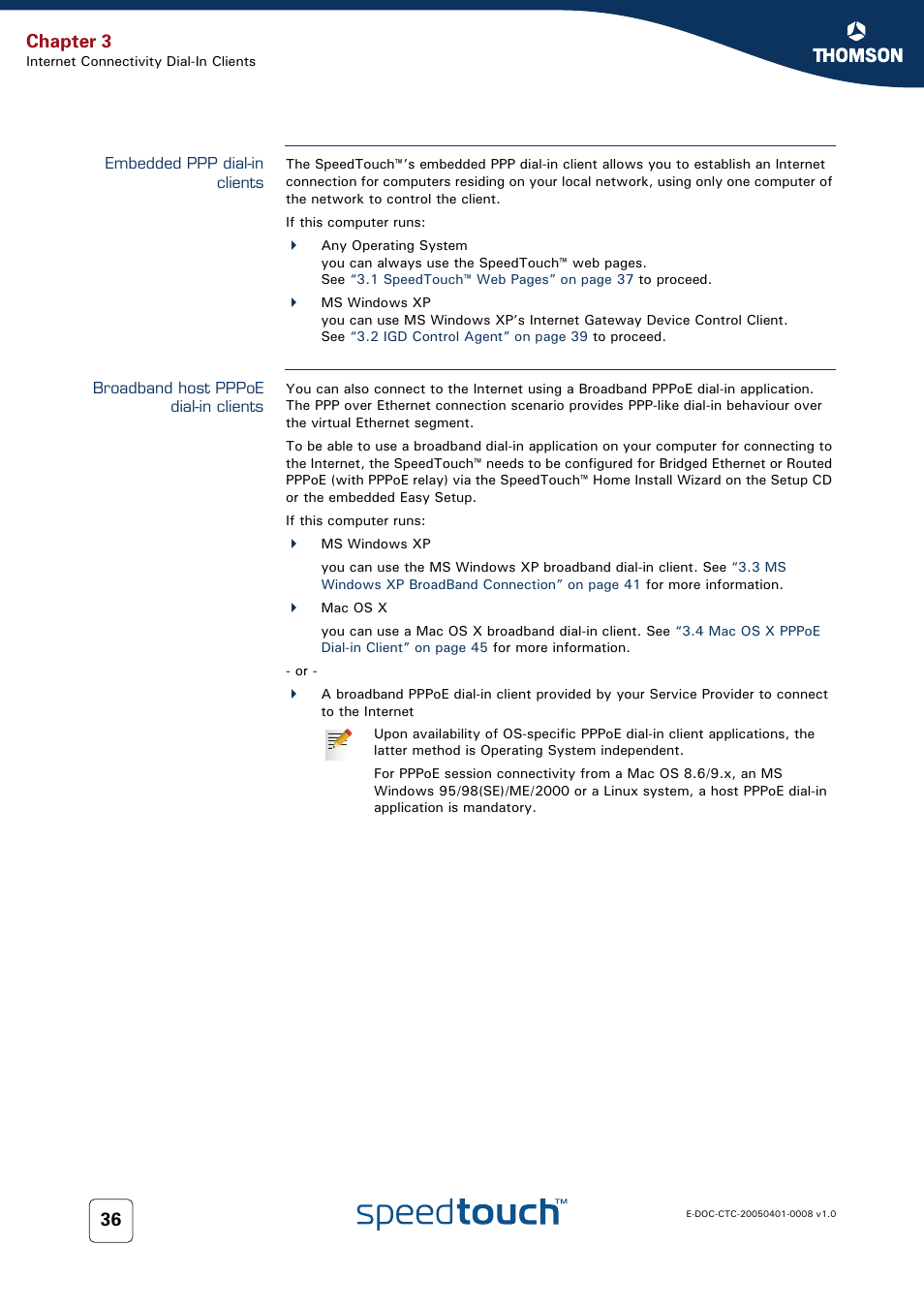 Embedded ppp dial-in clients, Broadband host pppoe dial-in clients, Chapter 3 | RCA SpeedTouch 716v5 (WL) User Manual | Page 44 / 140