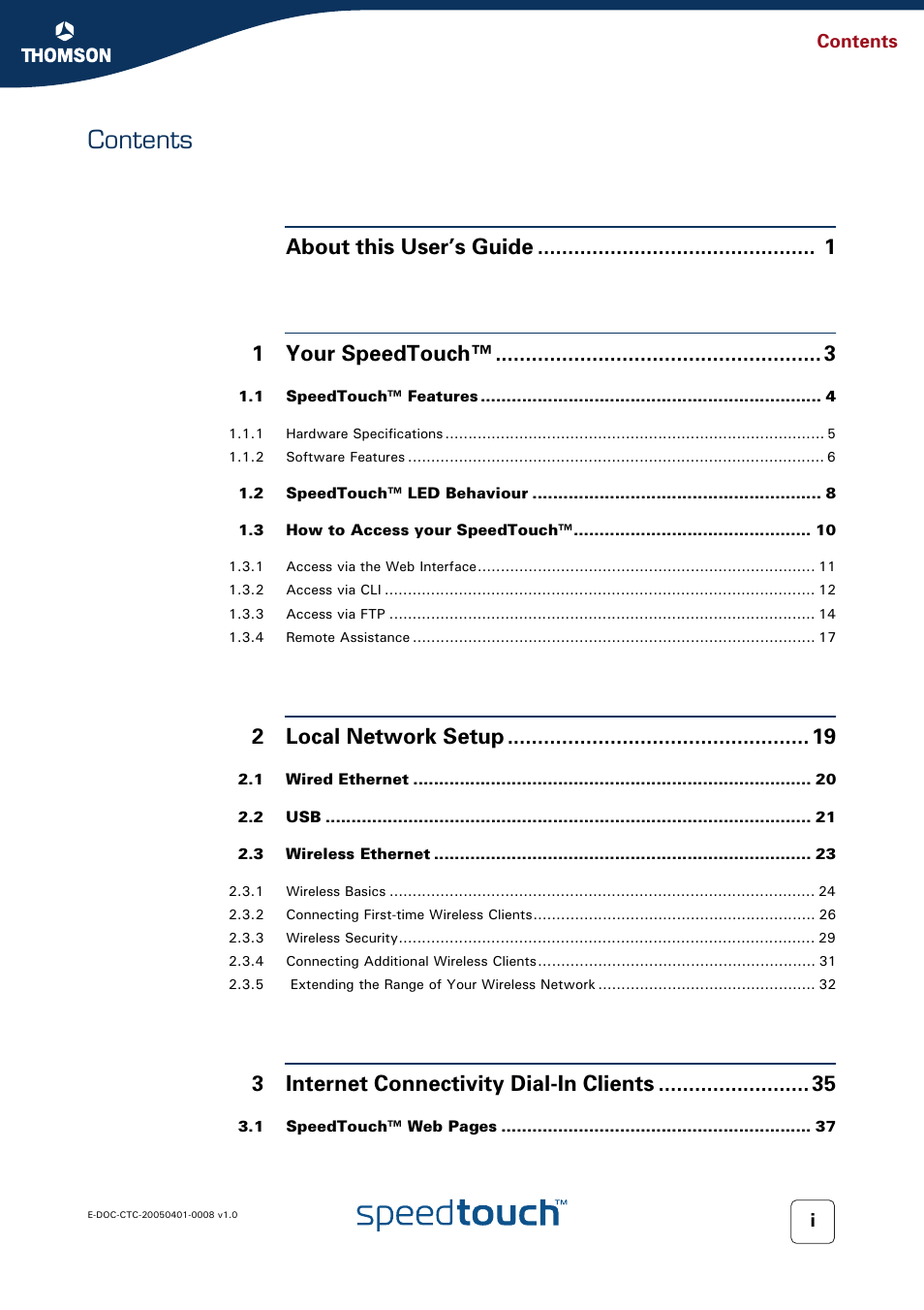 RCA SpeedTouch 716v5 (WL) User Manual | Page 5 / 140