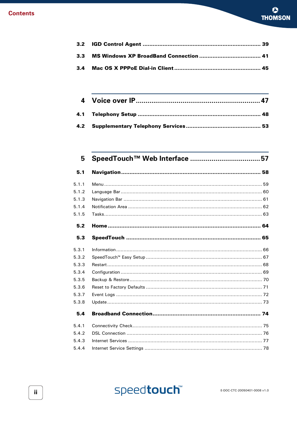 RCA SpeedTouch 716v5 (WL) User Manual | Page 6 / 140