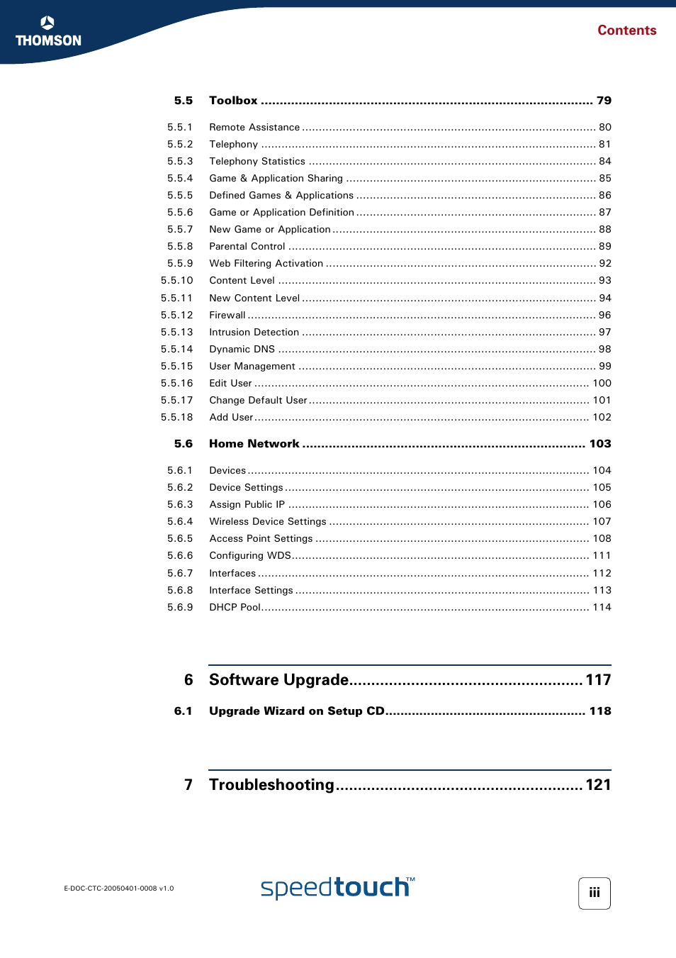 RCA SpeedTouch 716v5 (WL) User Manual | Page 7 / 140