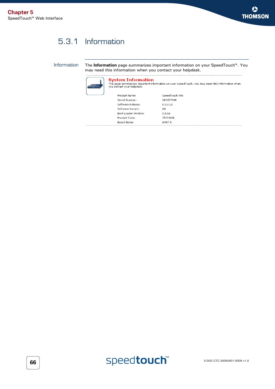 1 information, Information, Ge: see | 1 information” on | RCA SpeedTouch 716v5 (WL) User Manual | Page 74 / 140