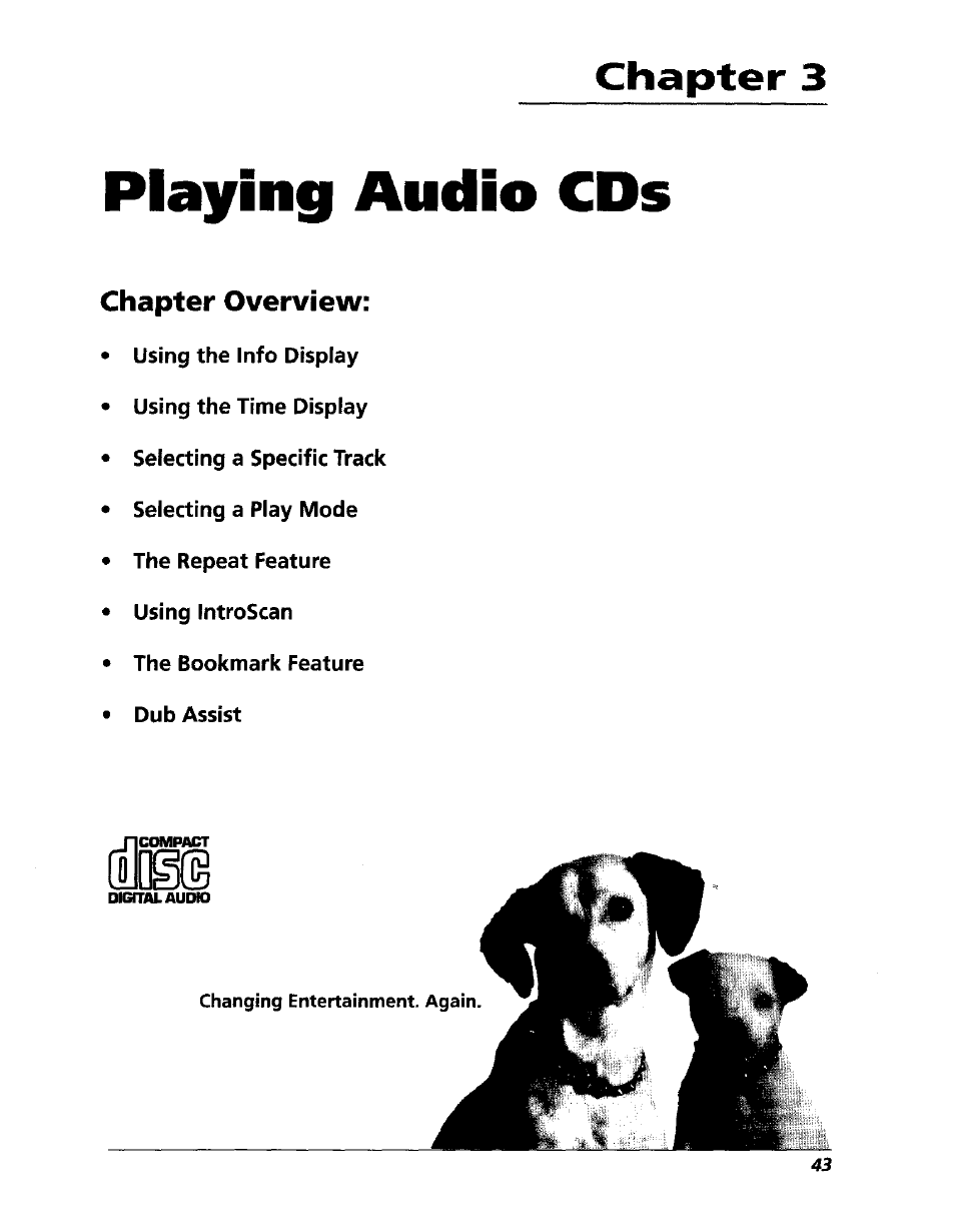 Chapter 3, Playing audio cds, Chapter overview | RCA RC5227P User Manual | Page 45 / 111