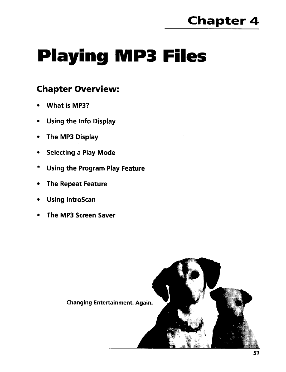 Chapter 4, Playing mp3 files, Chapter overview | RCA RC5227P User Manual | Page 53 / 111