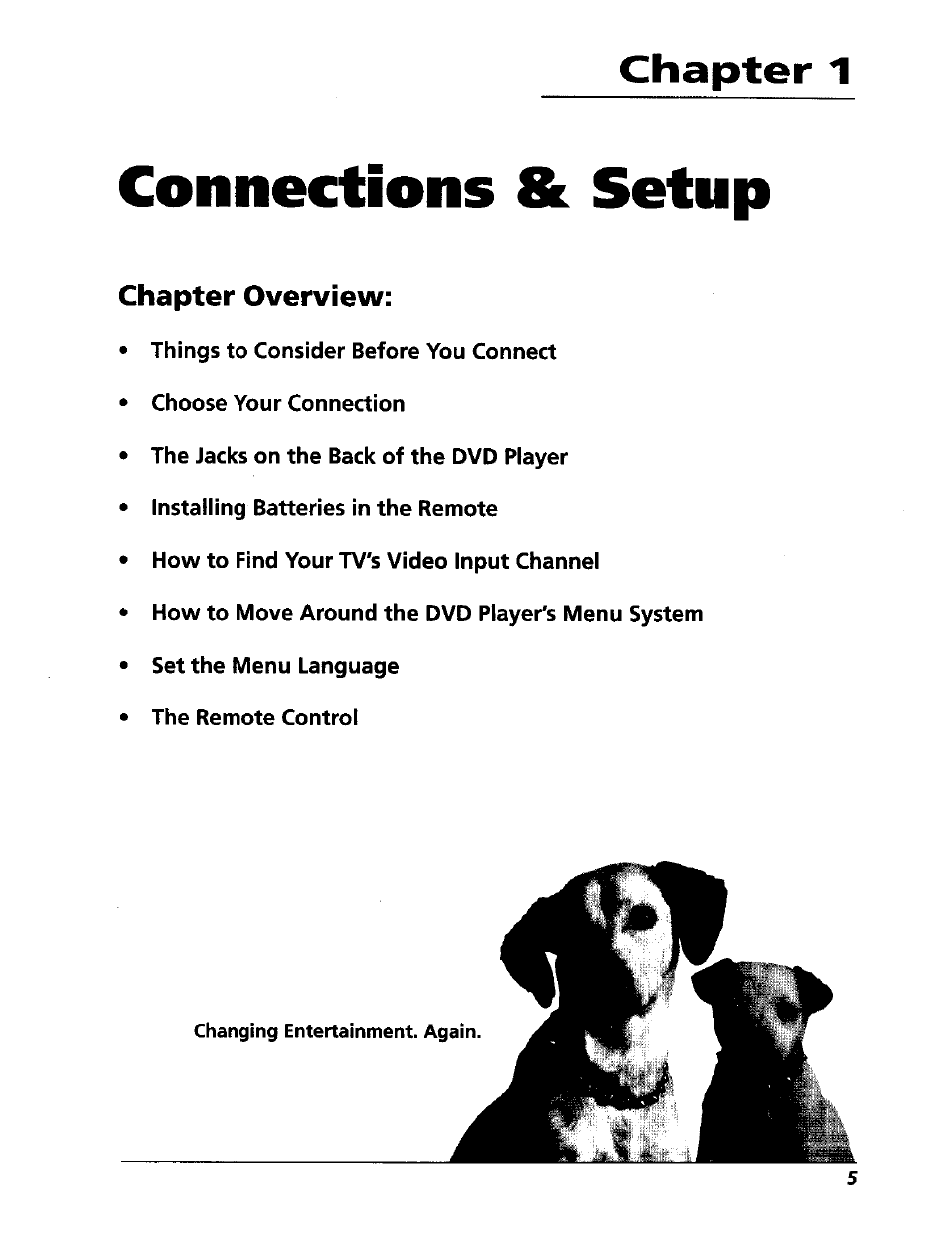 Chapter 1, Connections & setup, Chapter overview | RCA RC5227P User Manual | Page 7 / 111