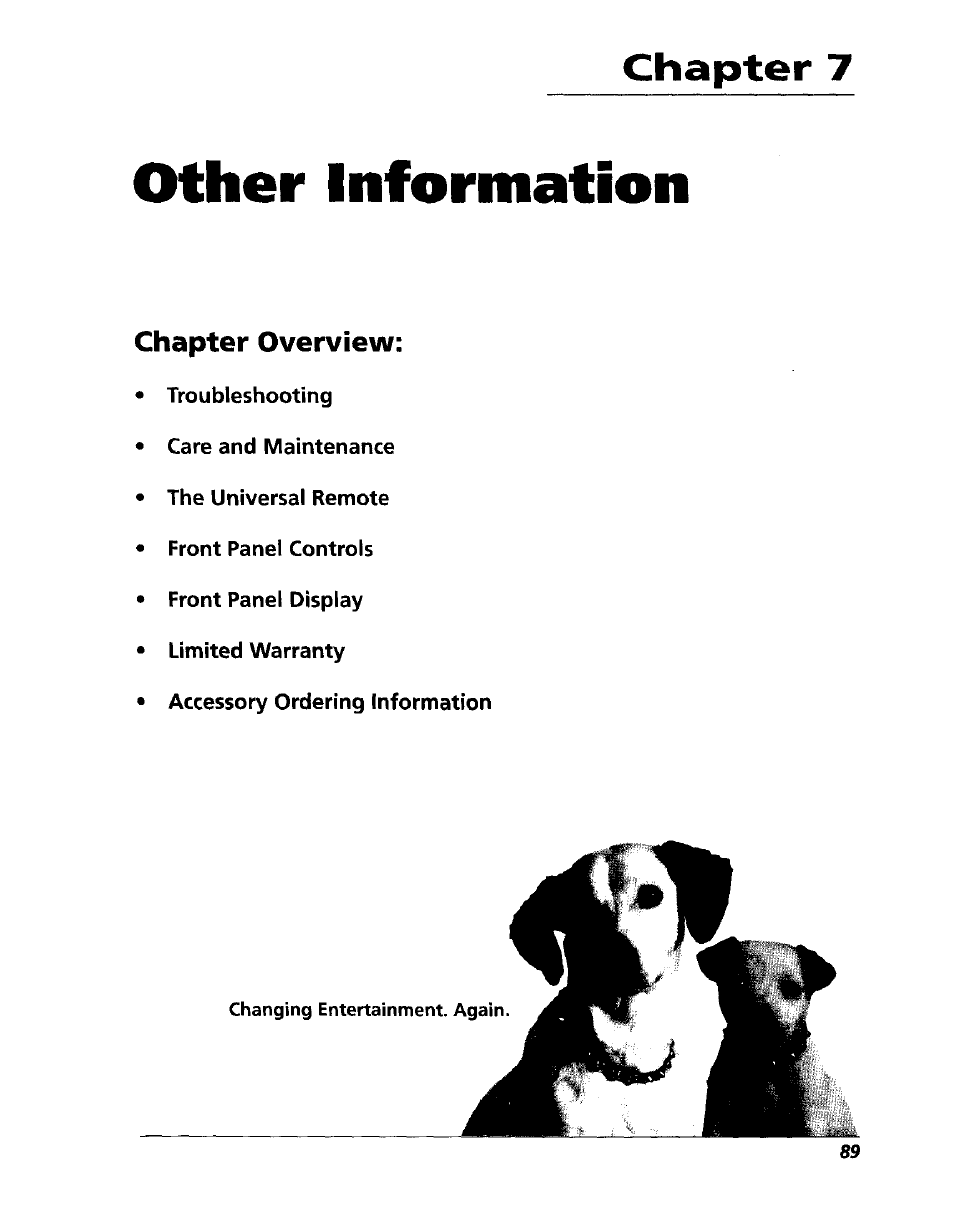 Chapter 7, Other information, Chapter overview | RCA RC5227P User Manual | Page 91 / 111