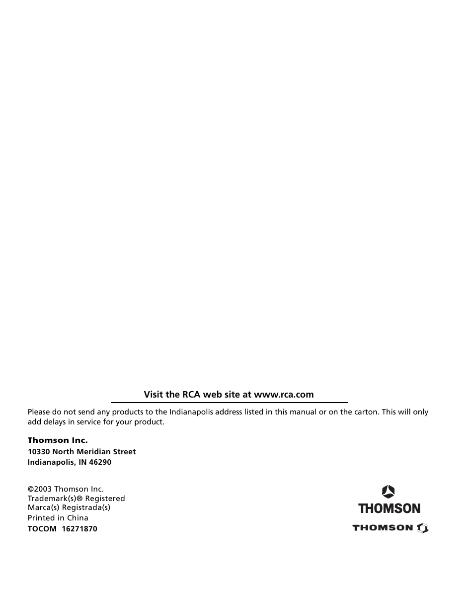 RCA TV/DVD User Manual | Page 34 / 34