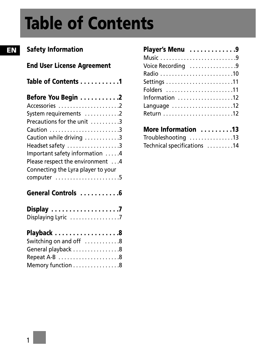 RCA Portable Audio Device Player M300E512 User Manual | Page 10 / 24