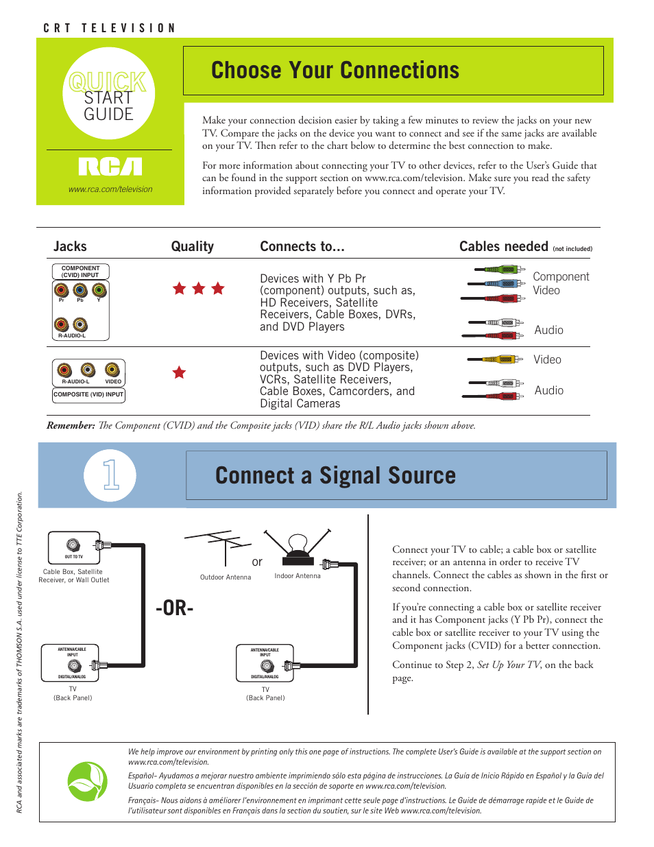 RCA 13V424T User Manual | 2 pages