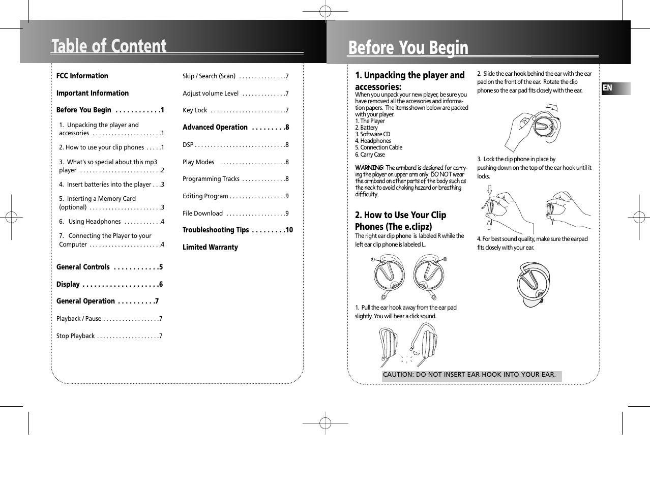 Table of content, Before you begin | RCA RD1075SA User Manual | Page 4 / 10