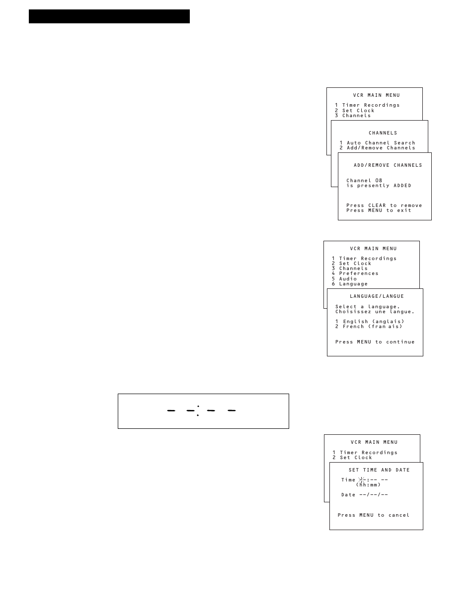 Startup, 9setting up the vcr 8. set the time and date, Select a language./choisissez une langue | RCA VG4251 User Manual | Page 11 / 36