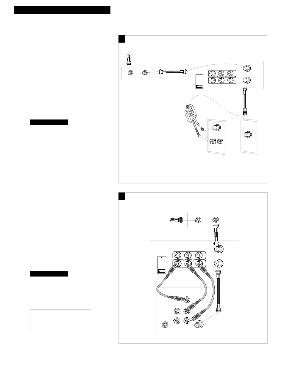 4hooking up the vcr, A. basic hookup, B. advanced hookup | Cable box, Back of tv, Back of vcr | RCA VG4251 User Manual | Page 6 / 36