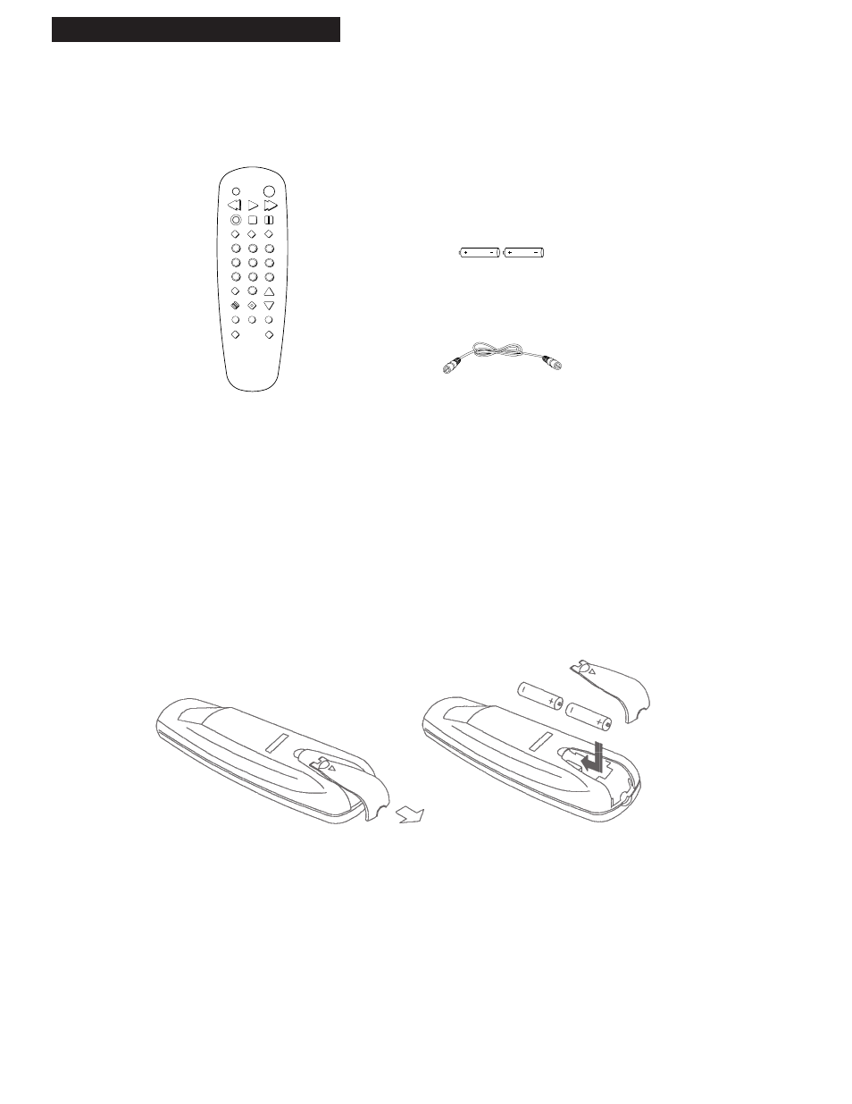 Startup, Check accessories with vcr, Insert batteries in remote. 7 | Setting up the vcr | RCA VG4251 User Manual | Page 9 / 36