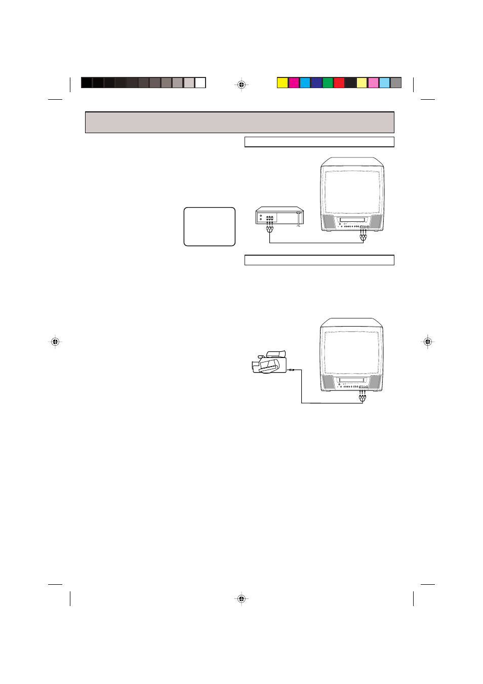 Duplicating a video tape, Connection to another vcr, Connection to camcorder | RCA 19V400TV User Manual | Page 25 / 32
