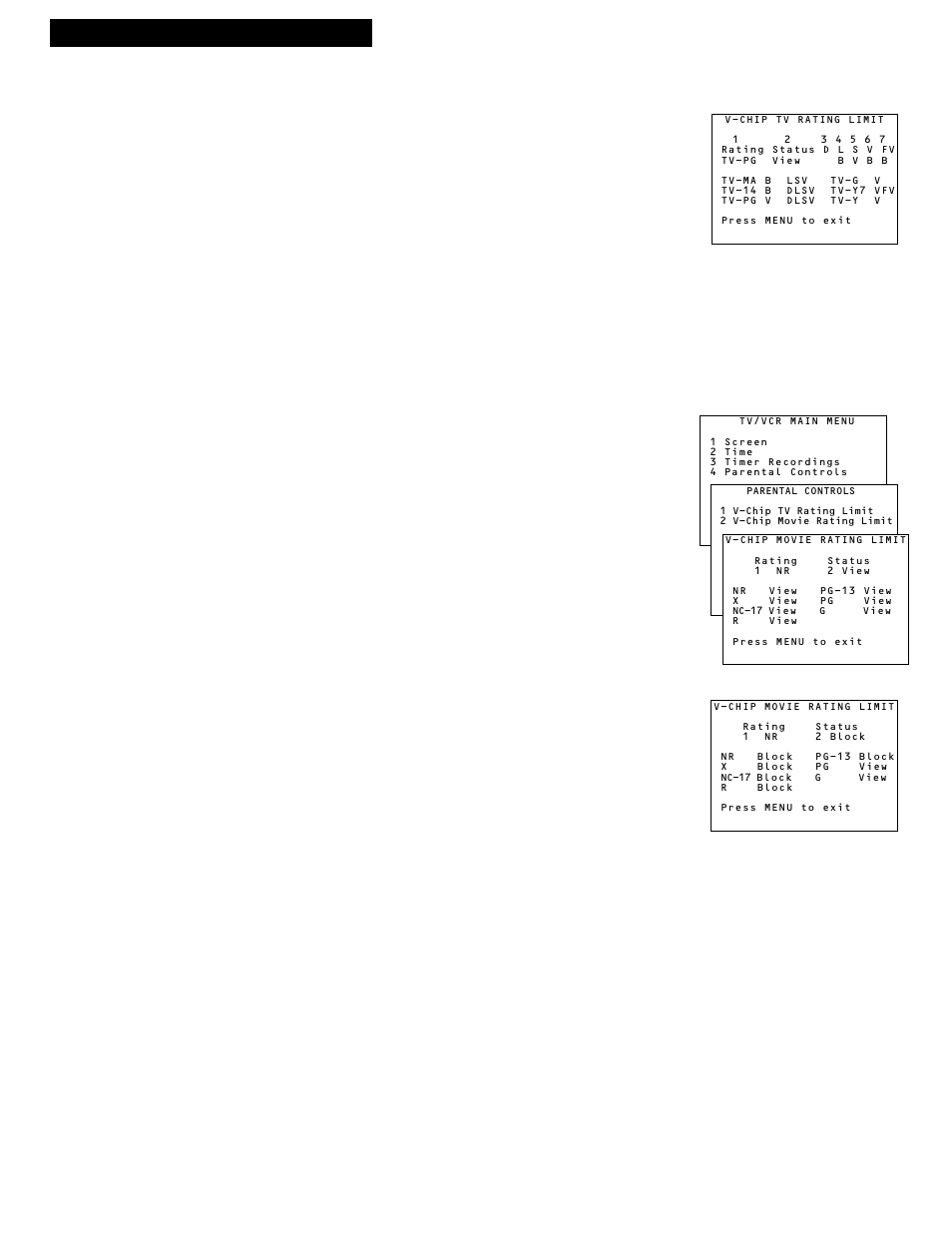 Using the tv/vcr features, 14 tv/vcr features, Viewing specific content themes | Setting movie rating limits, Blocking movie ratings | RCA 1543007A User Manual | Page 16 / 42