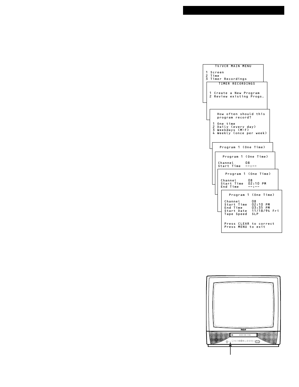 Timer recording, 25 recording a program, Setting a timer recording | RCA 1543007A User Manual | Page 27 / 42