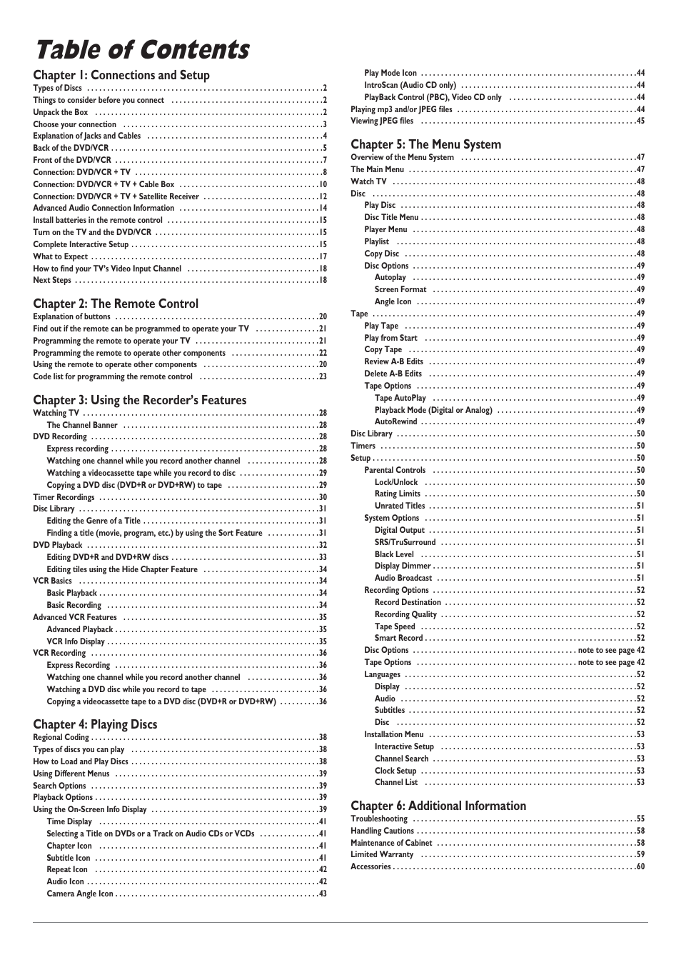 RCA DRC8300N User Manual | Page 3 / 64