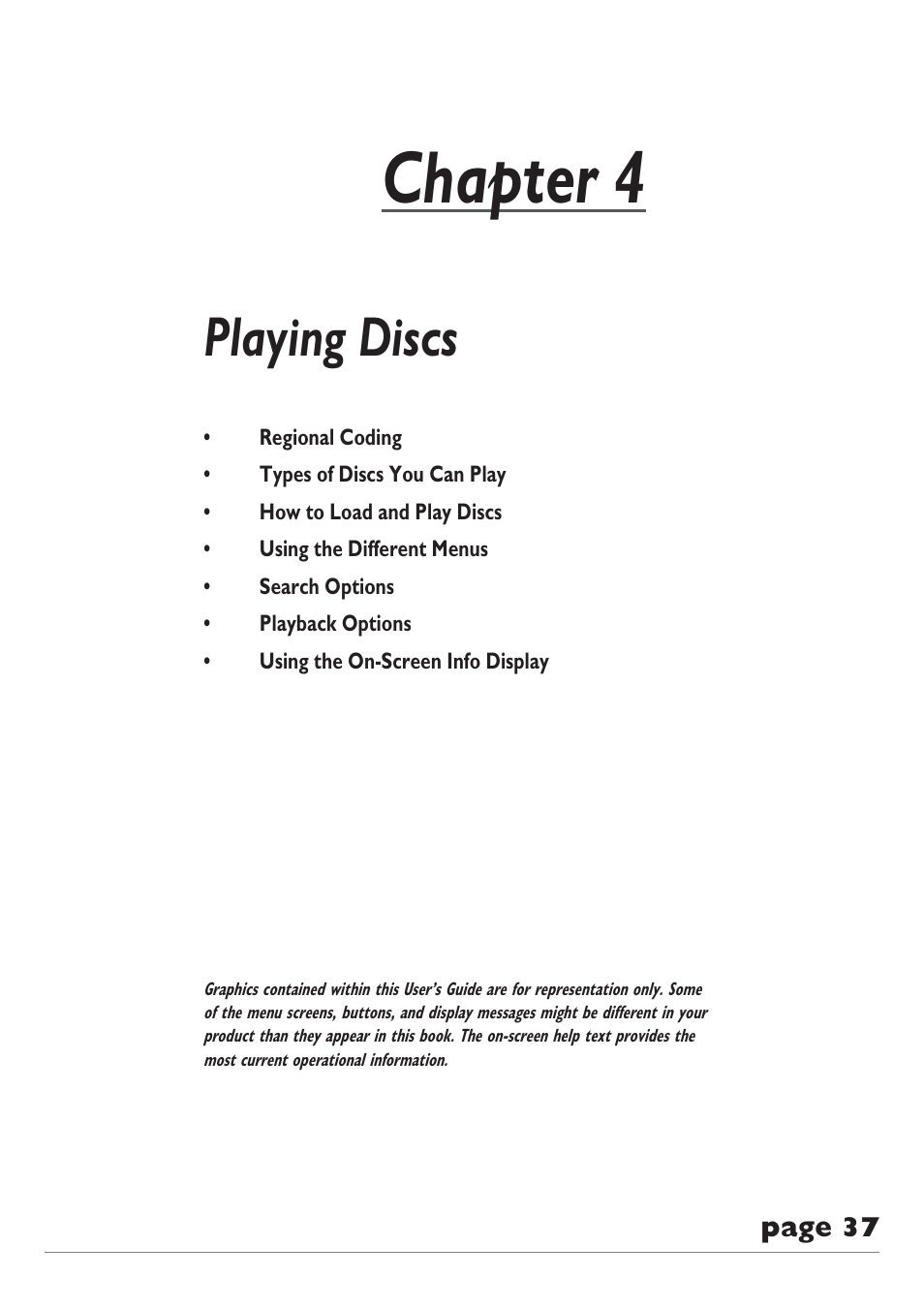 Chapter 4, Playing discs | RCA DRC8300N User Manual | Page 39 / 64