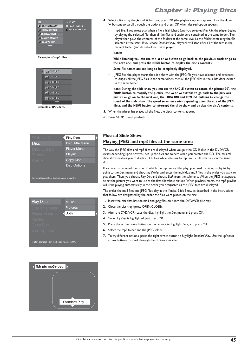 Chapter 4: playing discs | RCA DRC8300N User Manual | Page 47 / 64