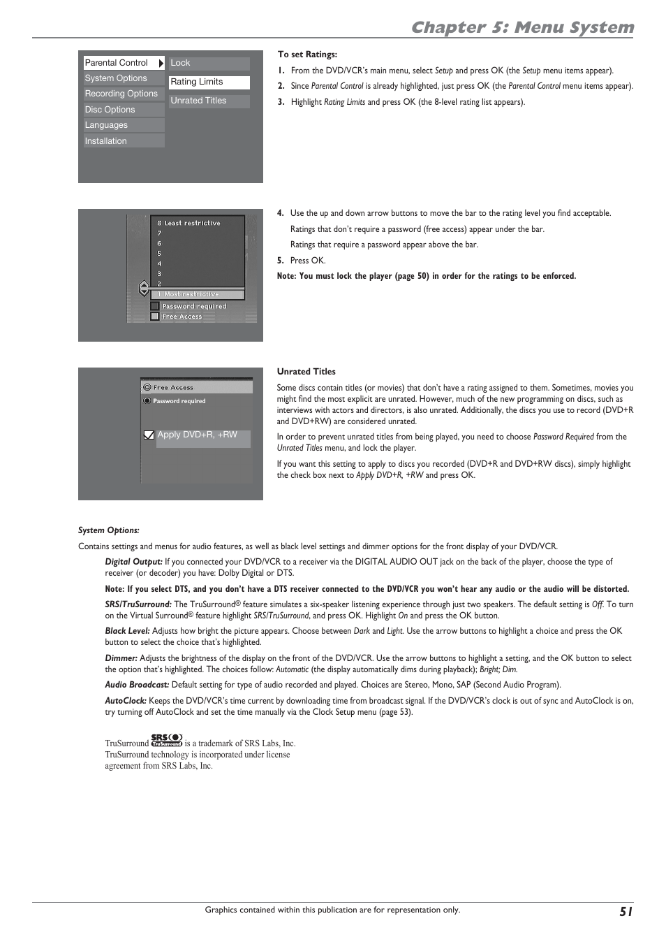 Chapter 5: menu system | RCA DRC8300N User Manual | Page 53 / 64