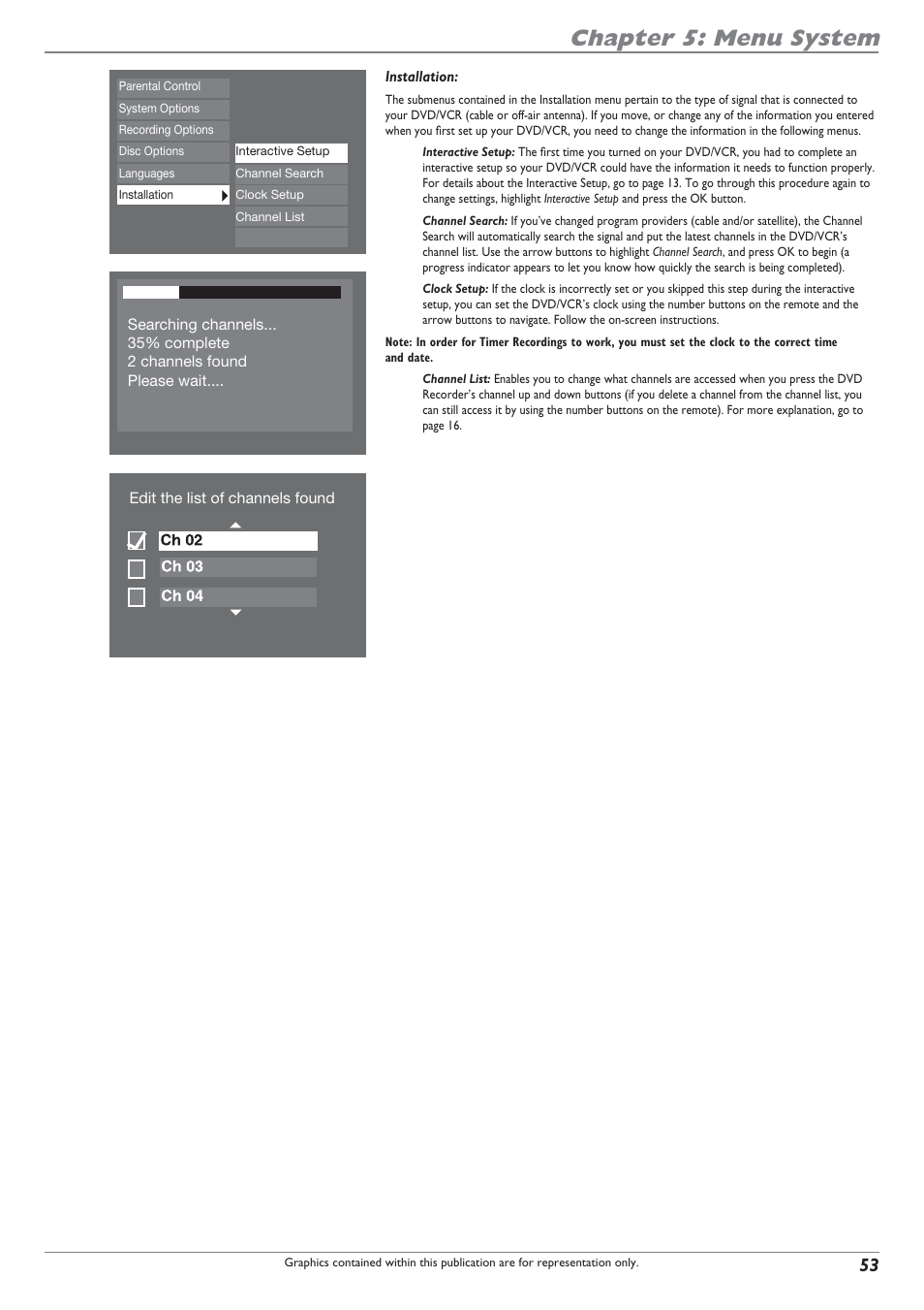 Chapter 5: menu system | RCA DRC8300N User Manual | Page 55 / 64