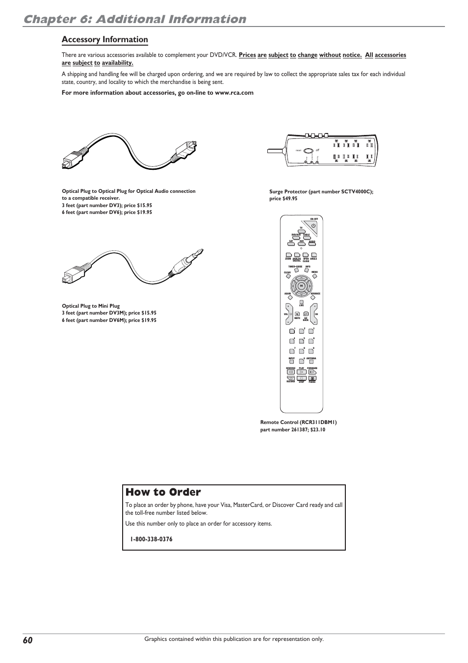 Chapter 6: additional information, How to order, Accessory information | RCA DRC8300N User Manual | Page 62 / 64