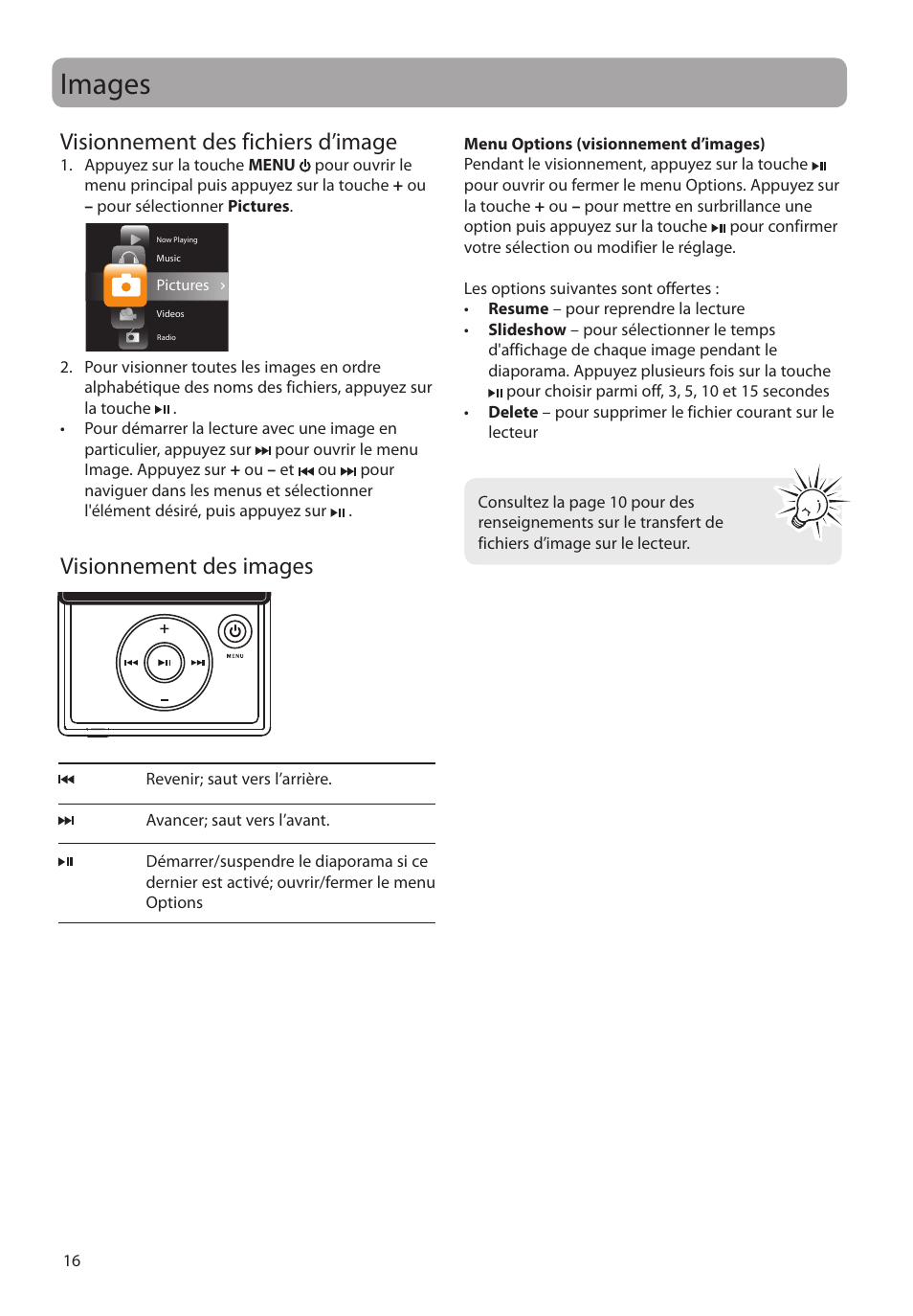 Images, Visionnement des fichiers d’image, Visionnement des images | RCA SLC5008 User Manual | Page 74 / 87