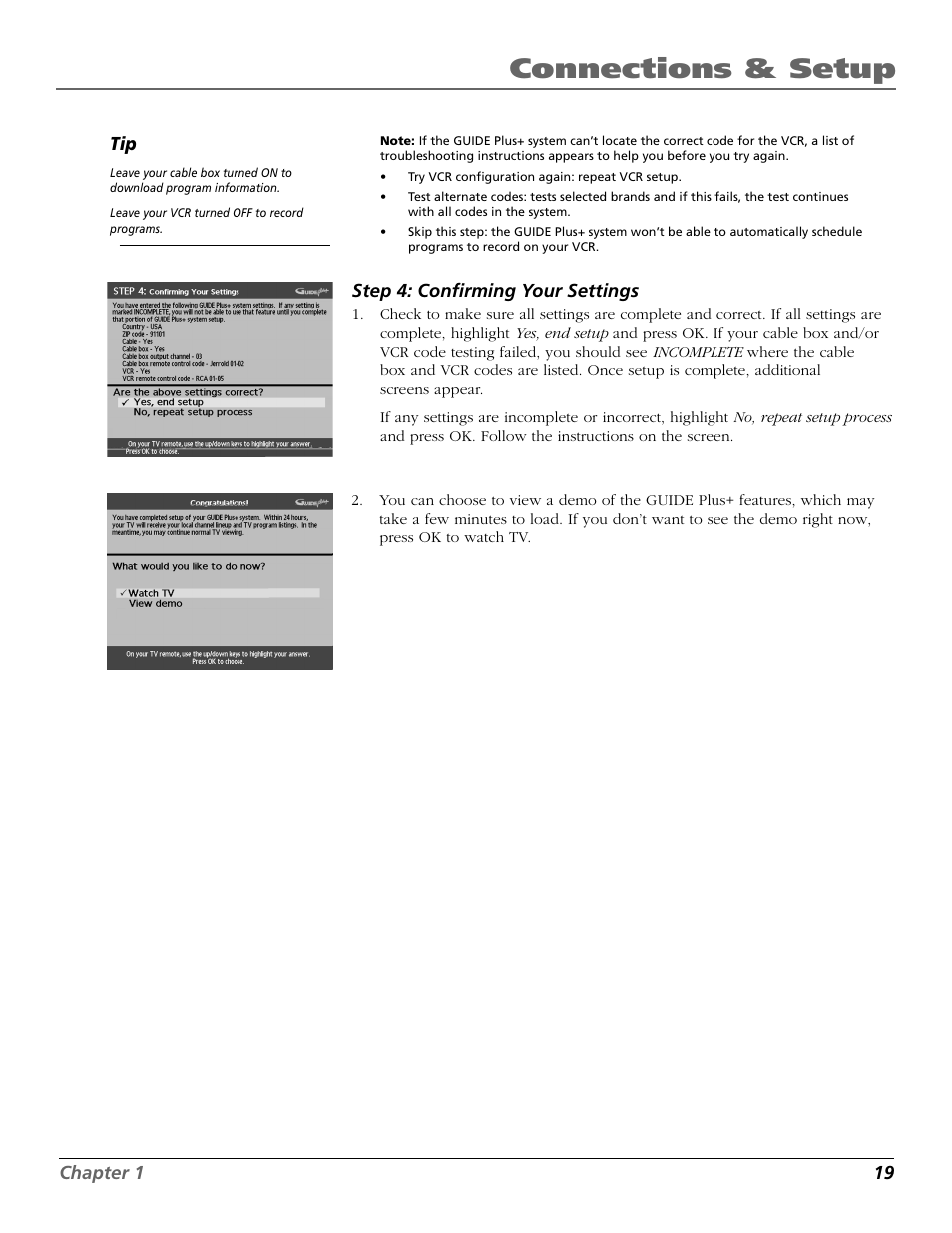 Connections & setup | RCA F27650 User Manual | Page 21 / 64