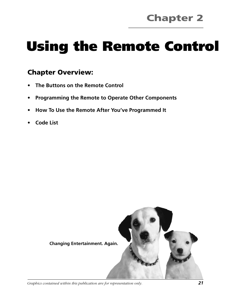 Using the remote control, Chapter 2, Chapter overview | RCA F27650 User Manual | Page 23 / 64