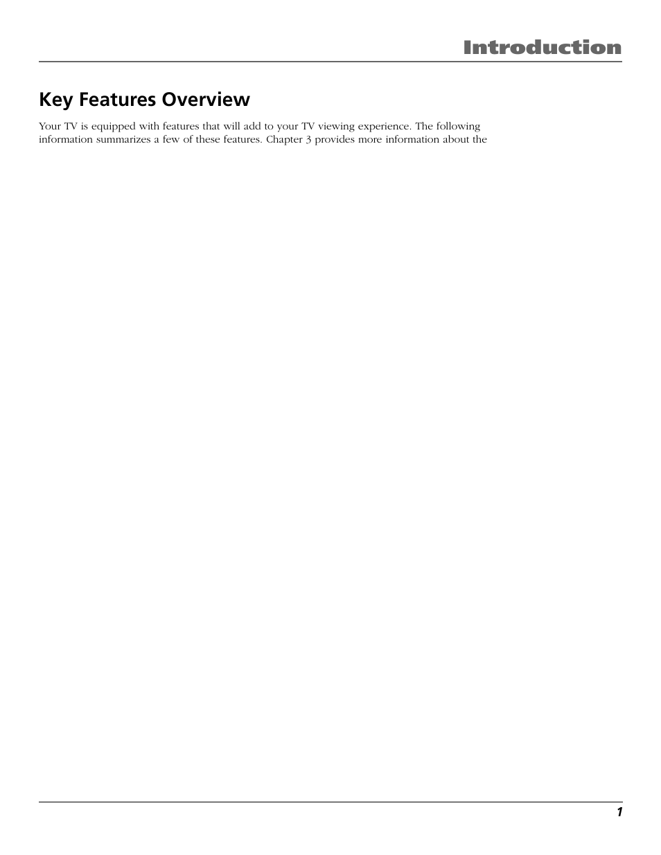 Introduction, Key features overview | RCA F27650 User Manual | Page 3 / 64