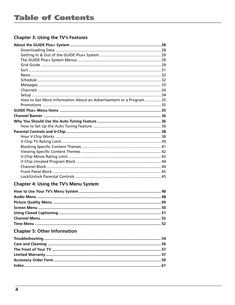 RCA F27650 User Manual | Page 6 / 64