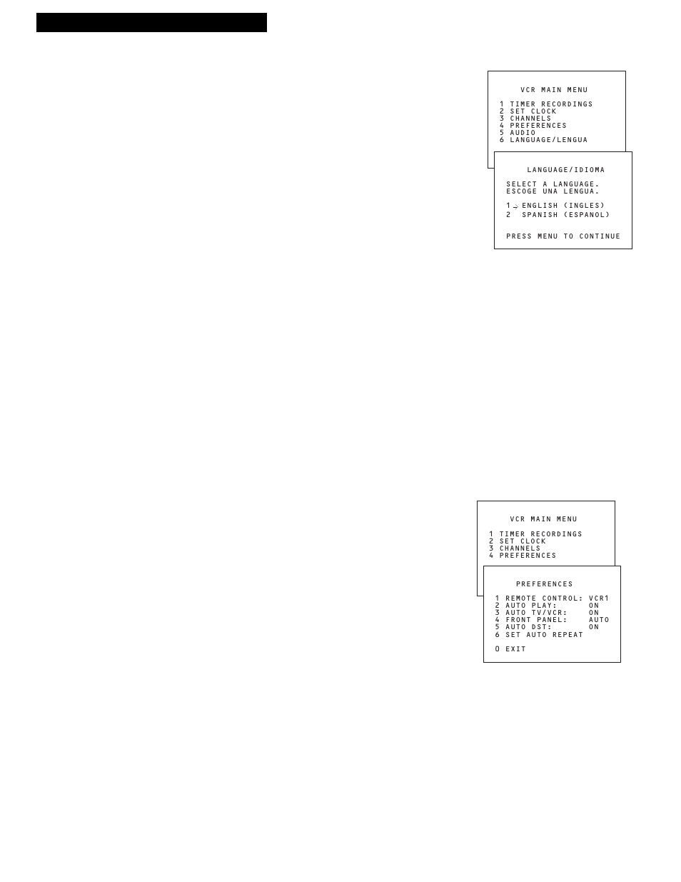 Startup, 10 setting up the vcr, Select the language/seleccione el idioma | Use tv•vcr button, Set auto tv/vcr feature | RCA VR613HF User Manual | Page 12 / 40