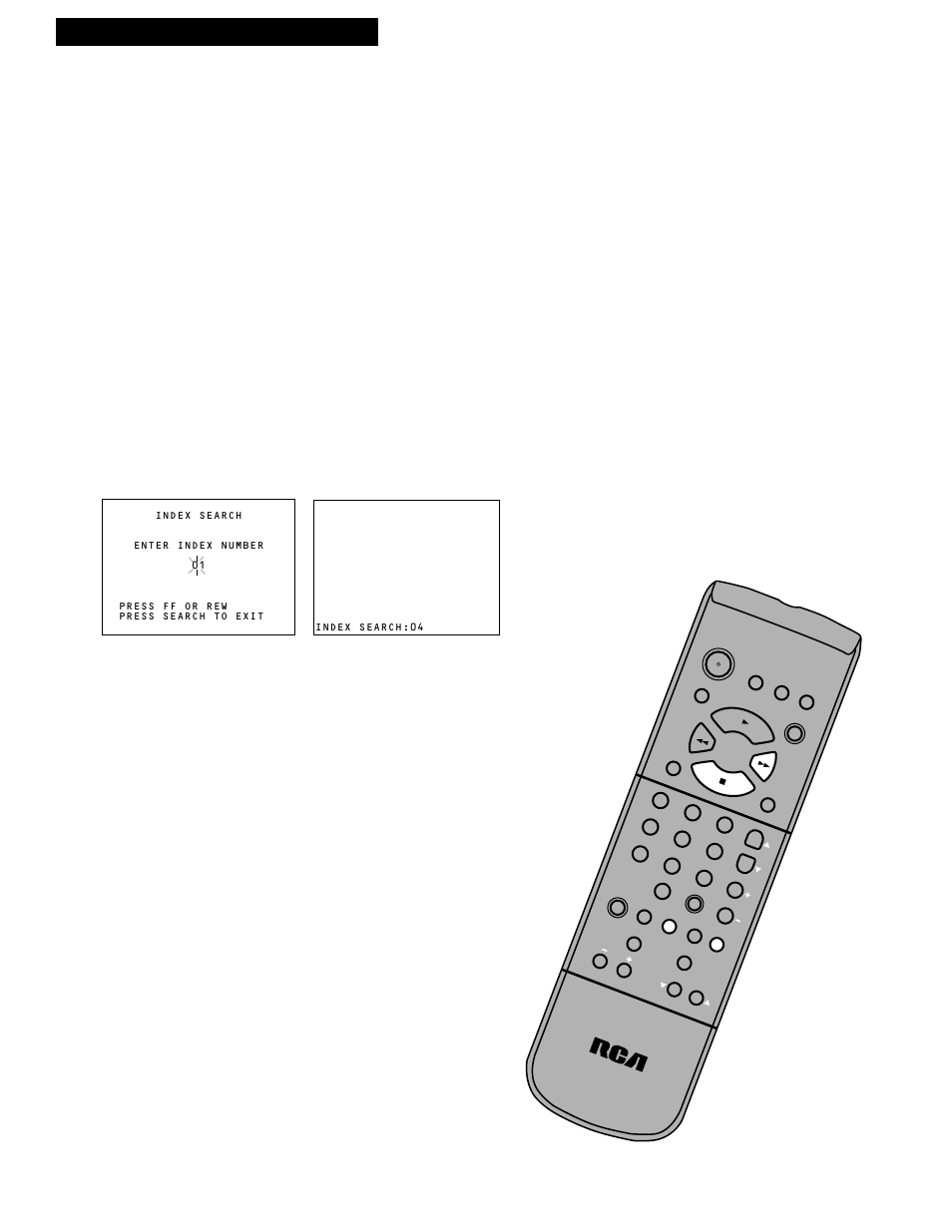 Using the playback features, 21 playing a tape commercial scan (search button), Index search | RCA VR613HF User Manual | Page 23 / 40