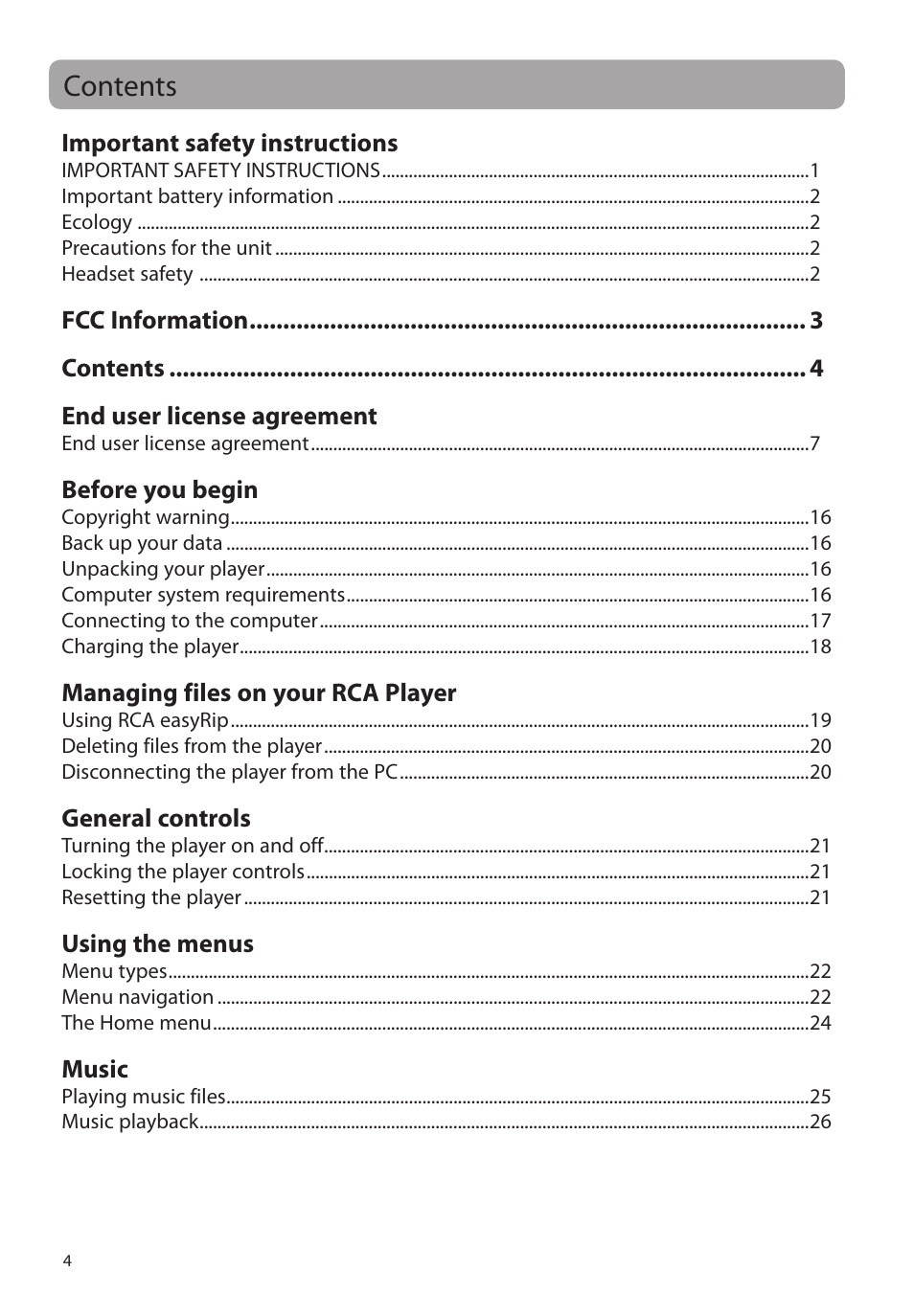 RCA M62 User Manual | Page 5 / 45