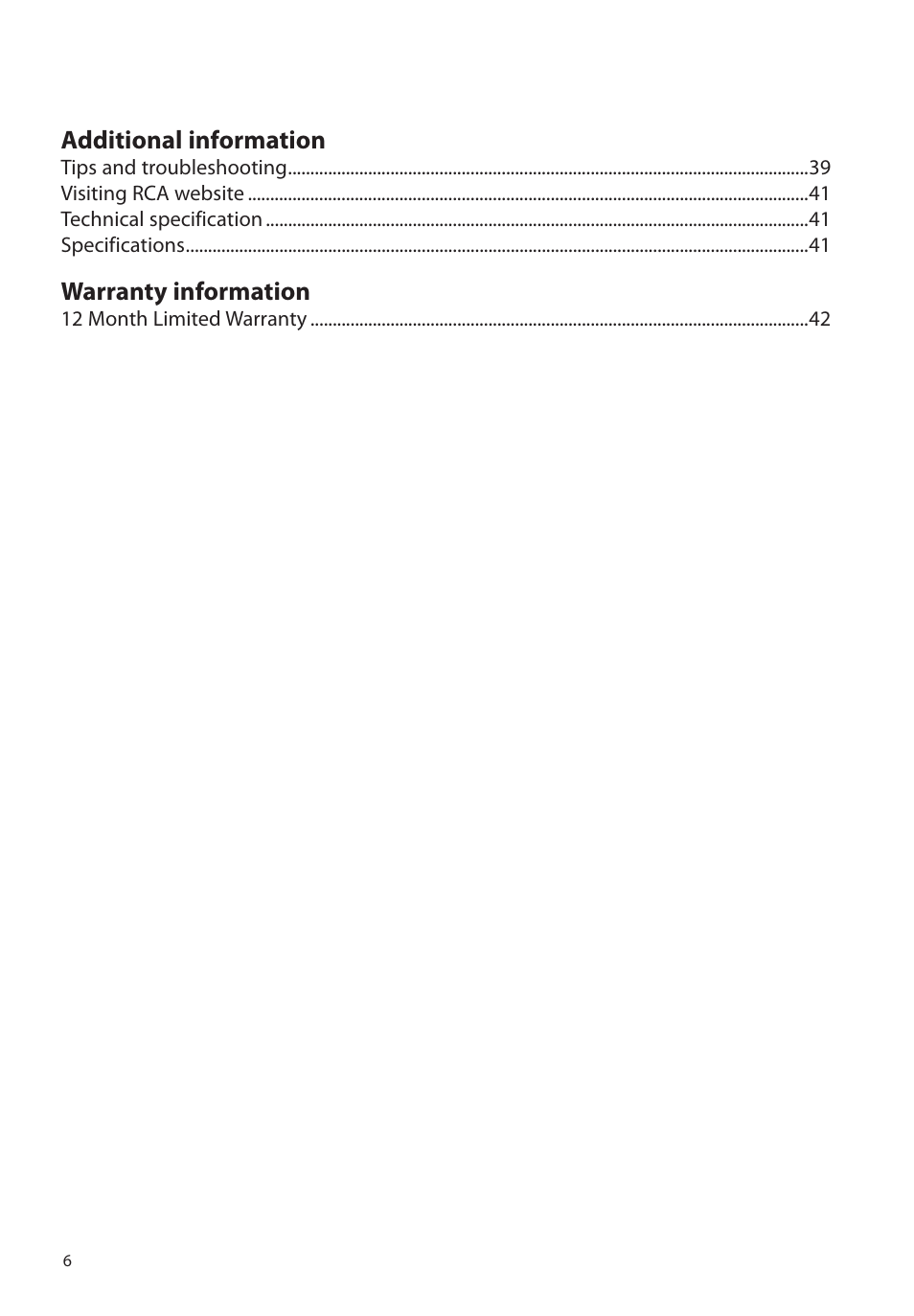 RCA M62 User Manual | Page 7 / 45