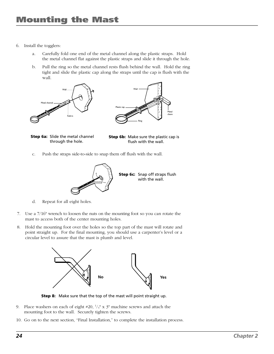 Mounting the mast, 24 chapter 2 | RCA DIRECTV PLUS 15407690 User Manual | Page 26 / 48