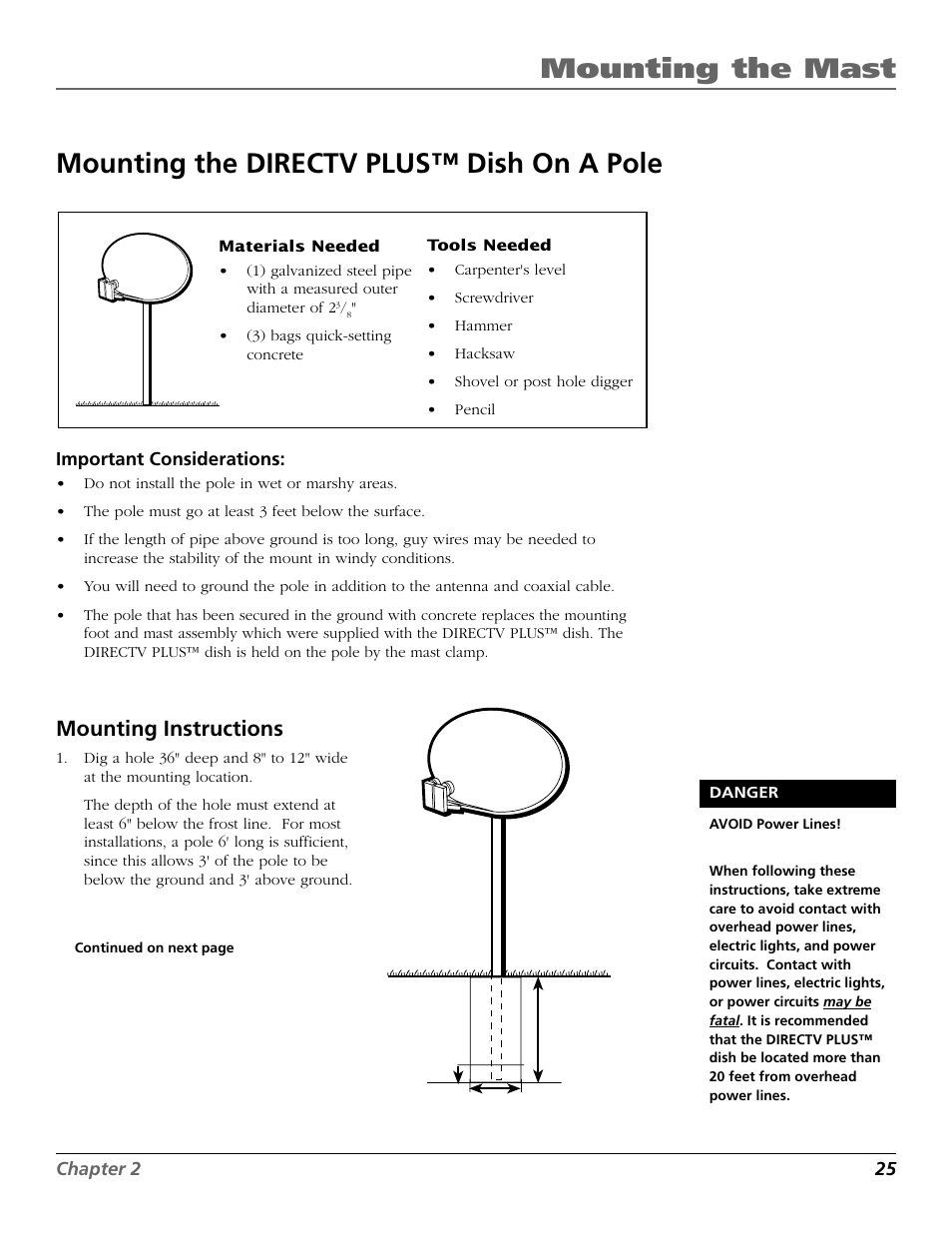 Mounting instructions | RCA DIRECTV PLUS 15407690 User Manual | Page 27 / 48