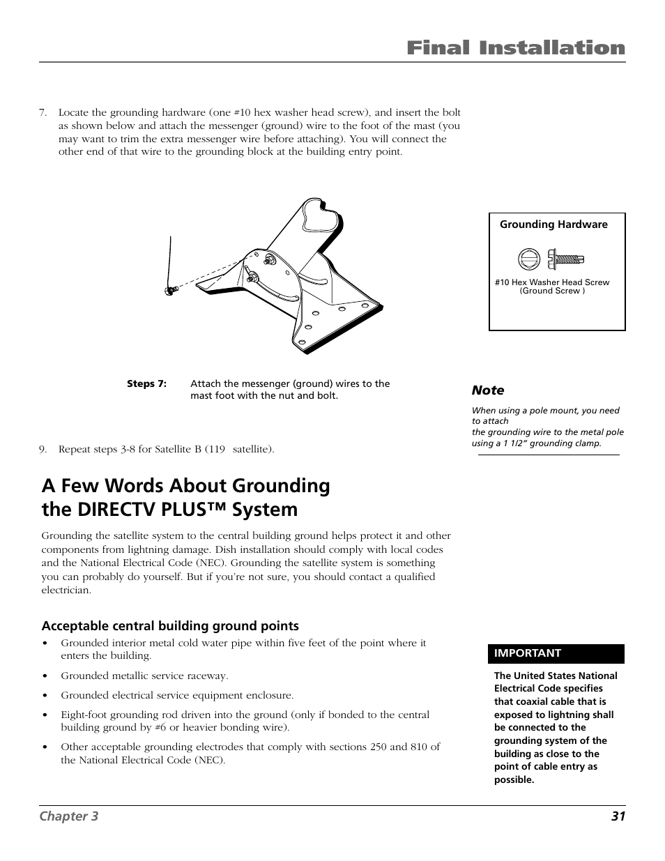 Final installation | RCA DIRECTV PLUS 15407690 User Manual | Page 33 / 48