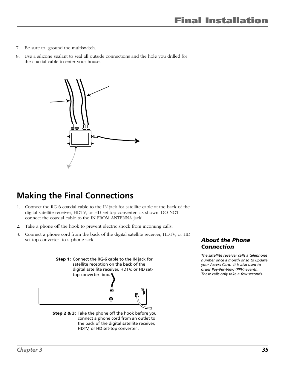 Final installation making the final connections | RCA DIRECTV PLUS 15407690 User Manual | Page 37 / 48